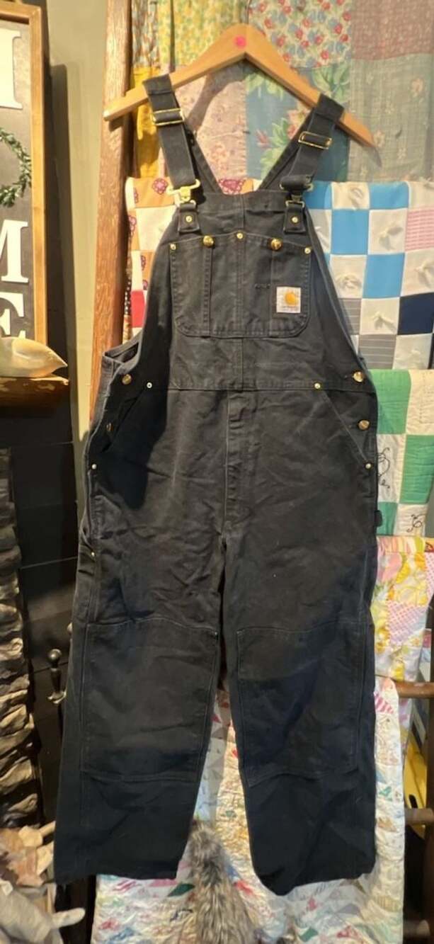Carhartt Black Firm Duck Insulated Bib Overalls Size 40x30